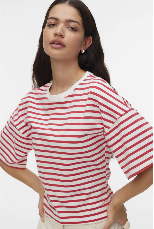VERO MODA gestreept T-shirt rood