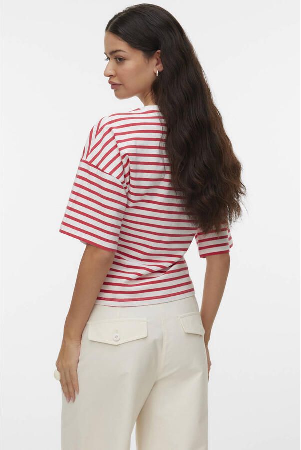 VERO MODA gestreept T-shirt rood - Foto 3
