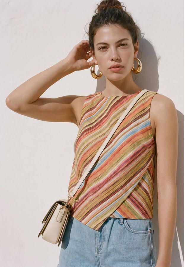 VERO MODA gestreepte asymmetrische top multi