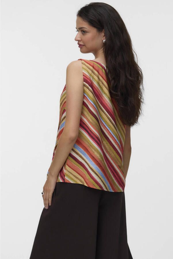 VERO MODA gestreepte asymmetrische top multi - Foto 3