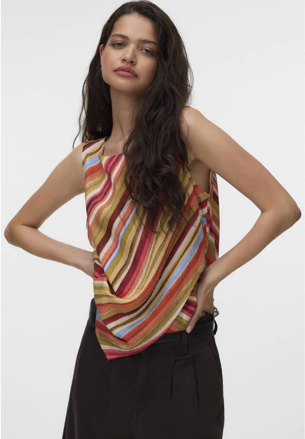 VERO MODA gestreepte asymmetrische top multi - Foto 2