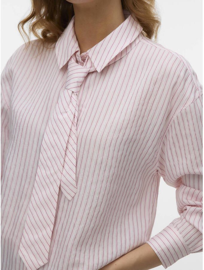 VERO MODA gestreepte blouse lichtroze - Foto 2
