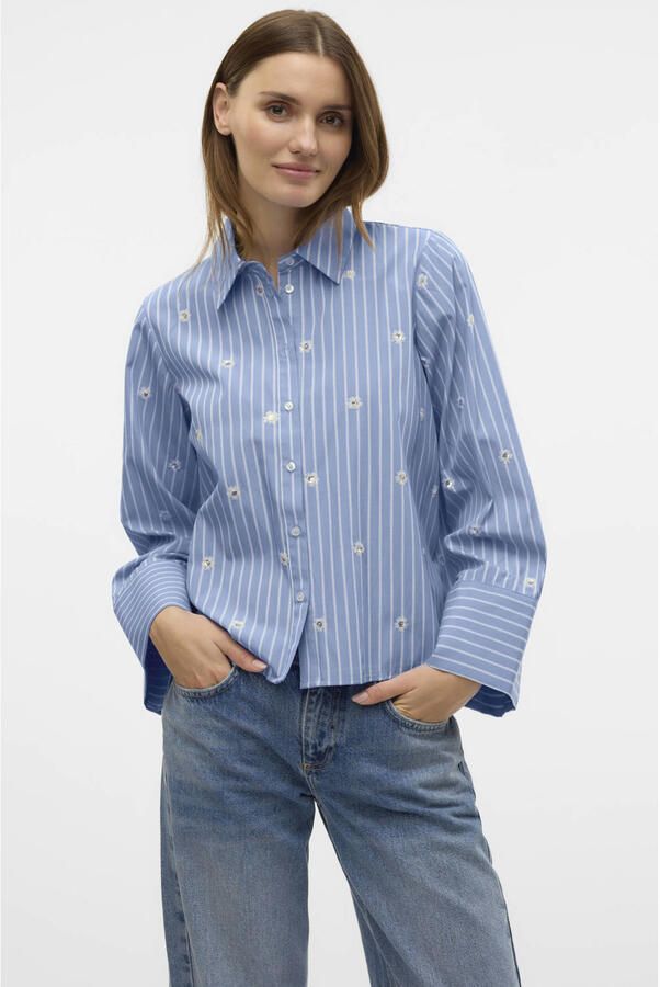 VERO MODA gestreepte blouse met pailletten