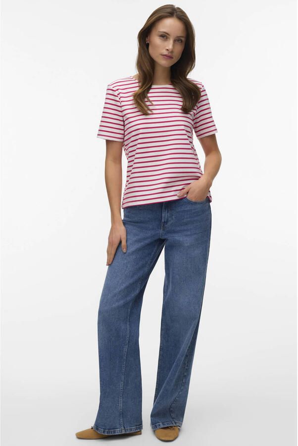 VERO MODA gestreepte blousetop rood