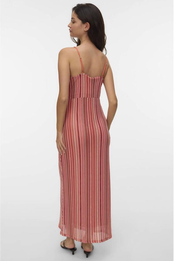 VERO MODA gestreepte maxi jurk roze - Foto 2