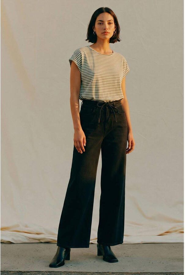 Vero Moda Shirt met ronde hals VMAVA PLAIN SS TOP STRIPE GA JRS NOOS - Foto 2