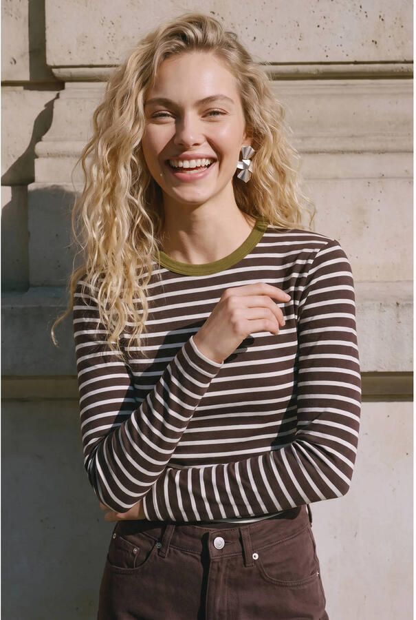Vero moda Bopha Long Sleeve O-neck Contrast Top - Foto 2