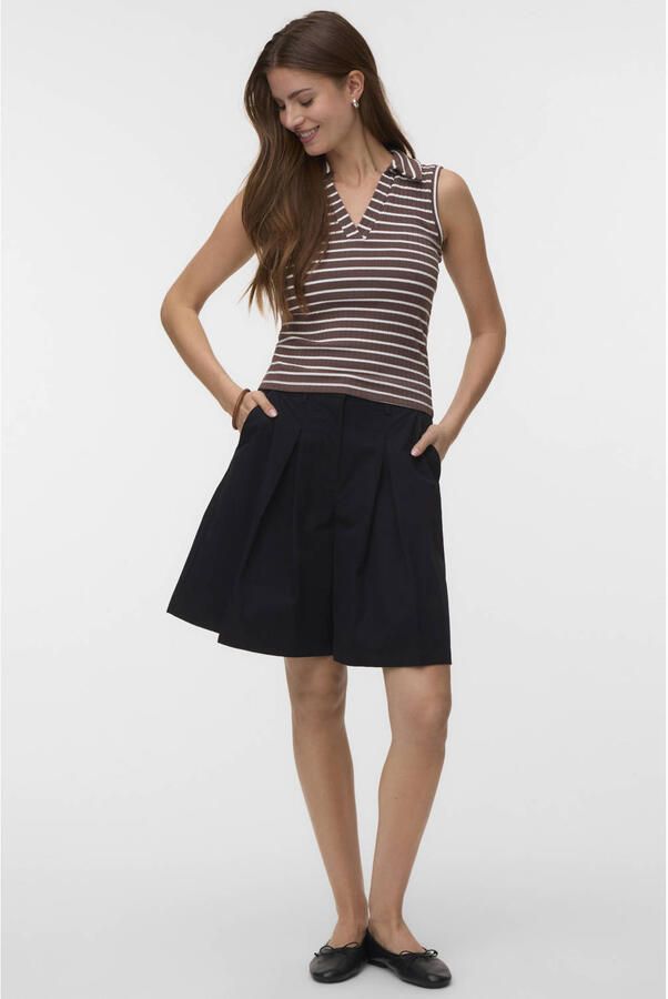 VERO MODA gestreepte top donkerbruin - Foto 3