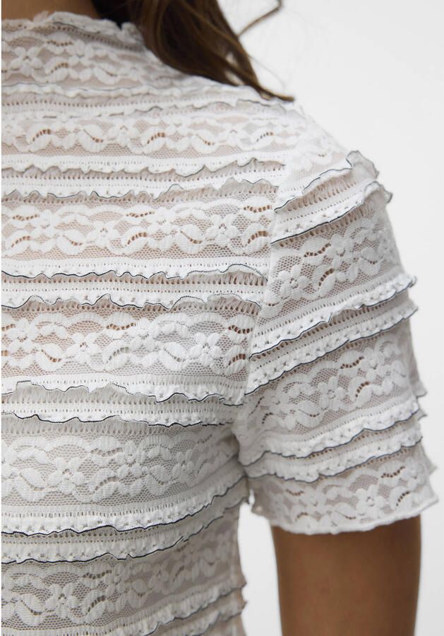Vero Moda slim fit T-shirt met structuurpatroon model 'ABIGAIL' - Foto 2