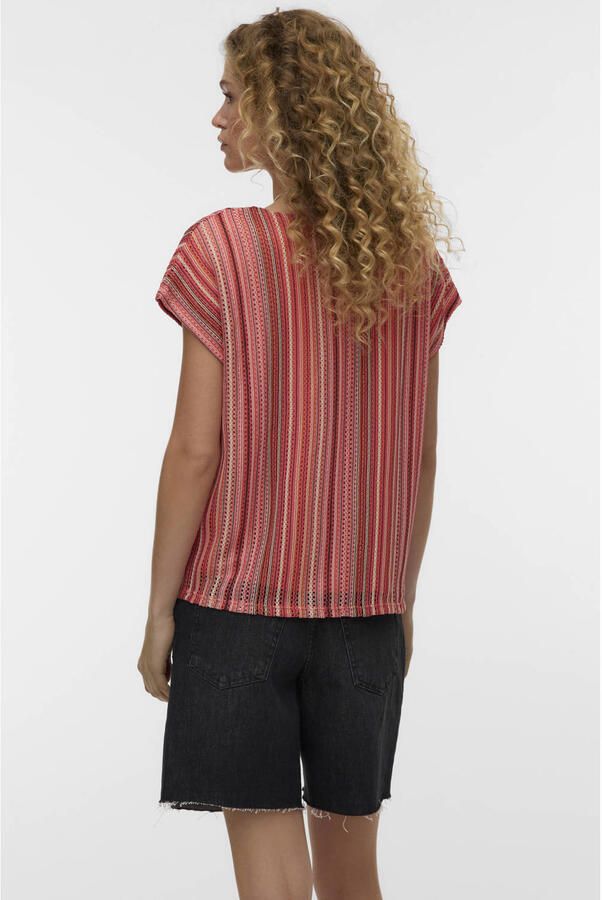 VERO MODA gestreepte top rood - Foto 2