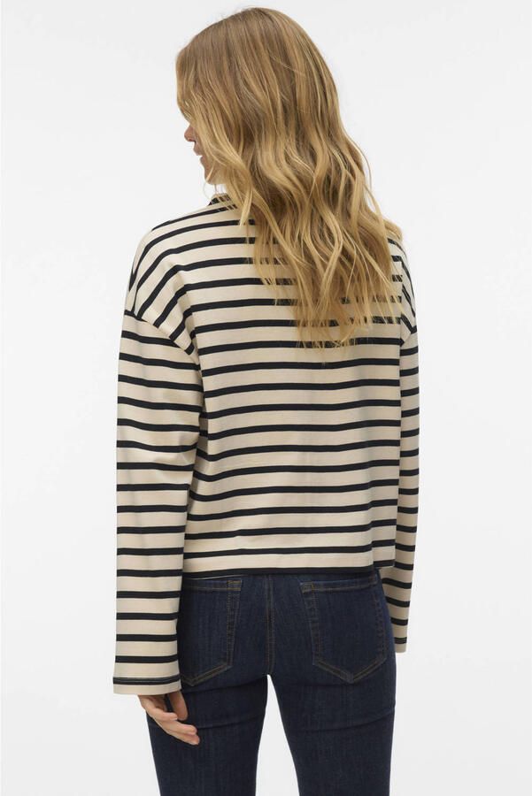 VERO MODA gestreepte top zwart - Foto 3