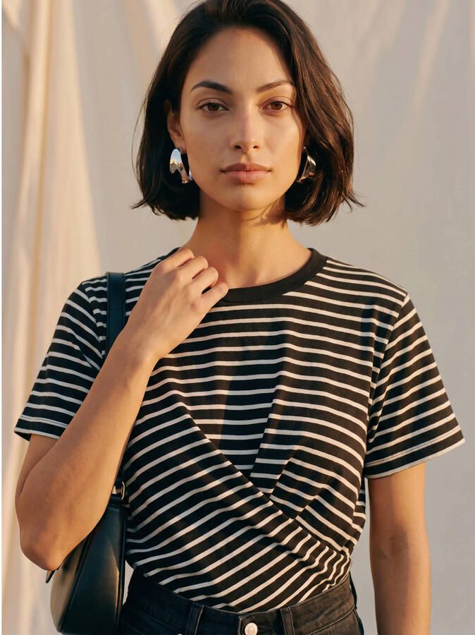VERO MODA gestreepte top zwart