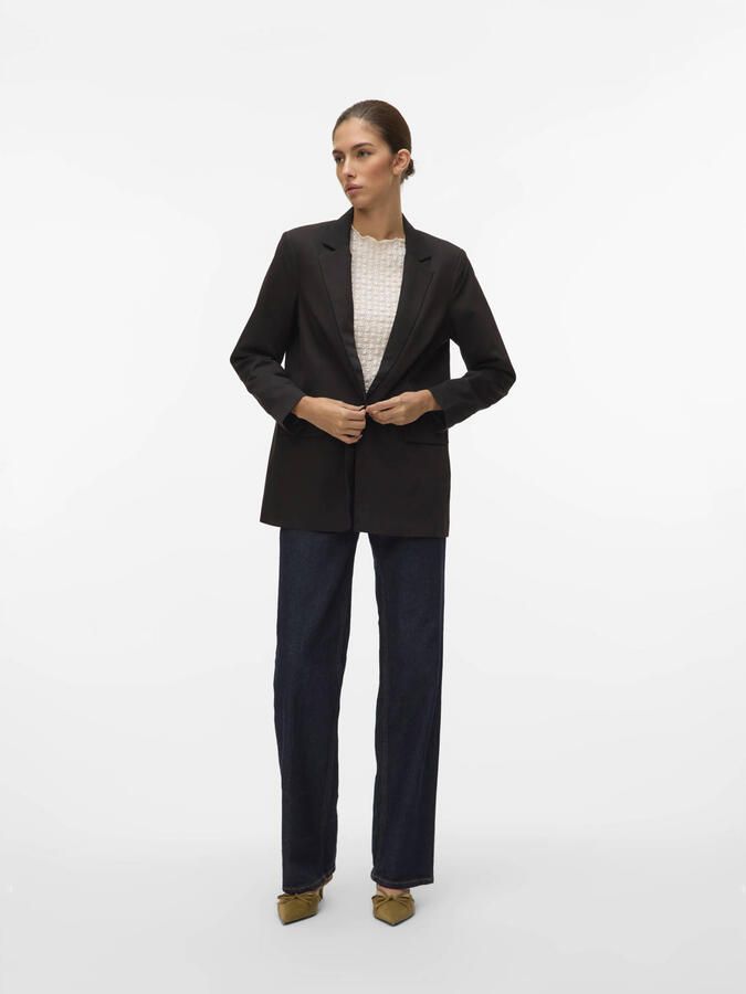 Vero Moda Relaxed fit lange blazer van viscosemix model 'NILA'