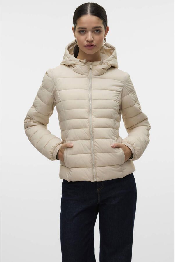 VERO MODA gewatteerde jas quilted ecru