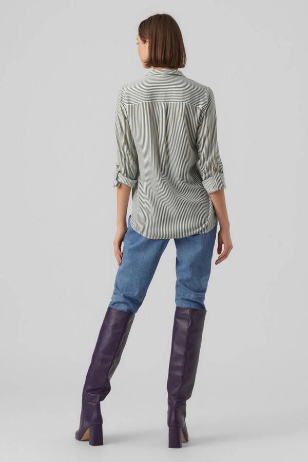 Vero Moda Overhemdblouse met opgestikte paspelzakken op de borst model 'BUMPY'