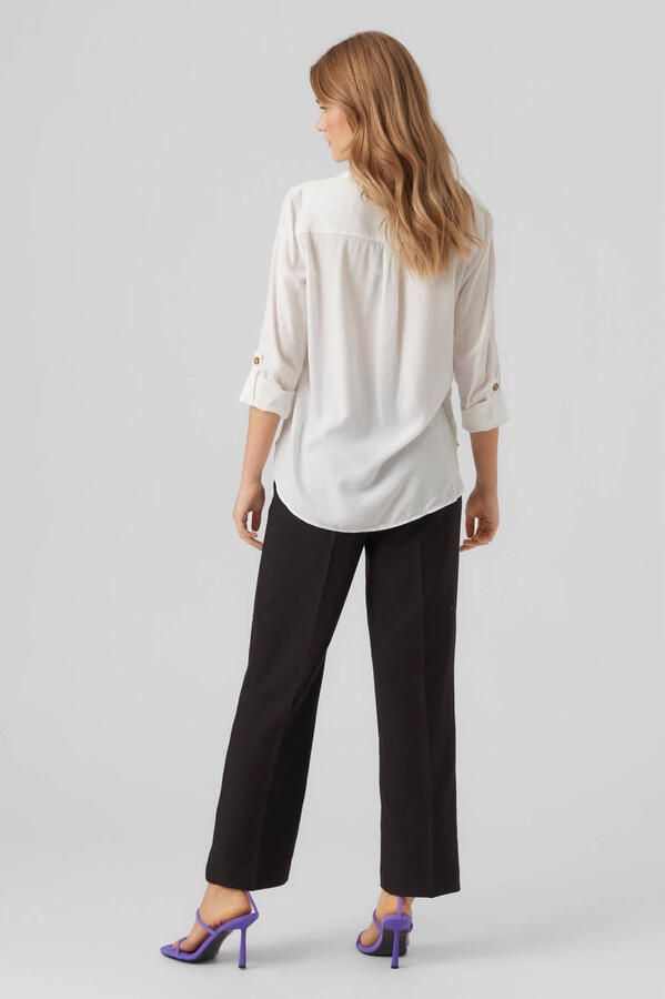 Vero Moda Overhemdblouse met opgestikte paspelzakken op de borst model 'BUMPY'