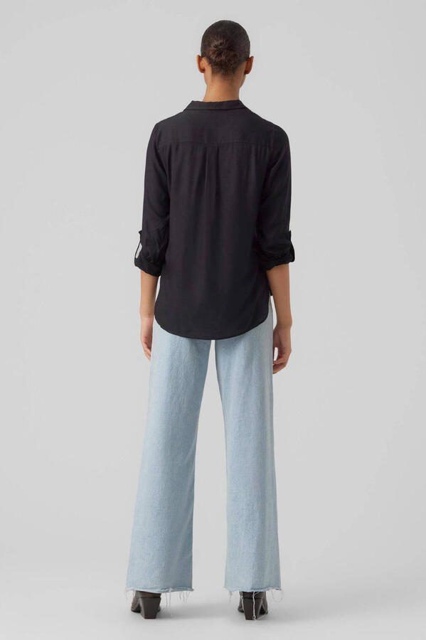 Vero Moda Overhemdblouse met opgestikte paspelzakken op de borst model 'BUMPY'