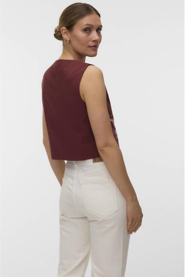 VERO MODA gilet donkerrood - Foto 3