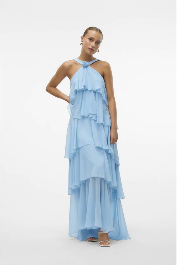 Vero Moda Avondjurk in A-lijn met diep rugdecolleté model 'FELICIA' - Foto 2