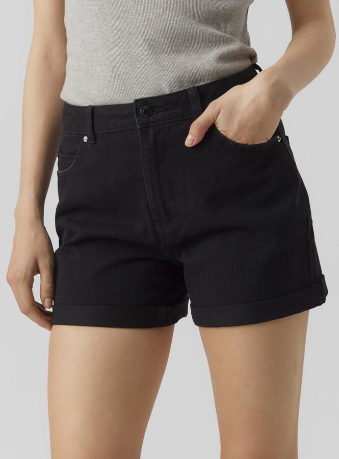 VERO MODA high waist loose fit denim short VMZURI black denim