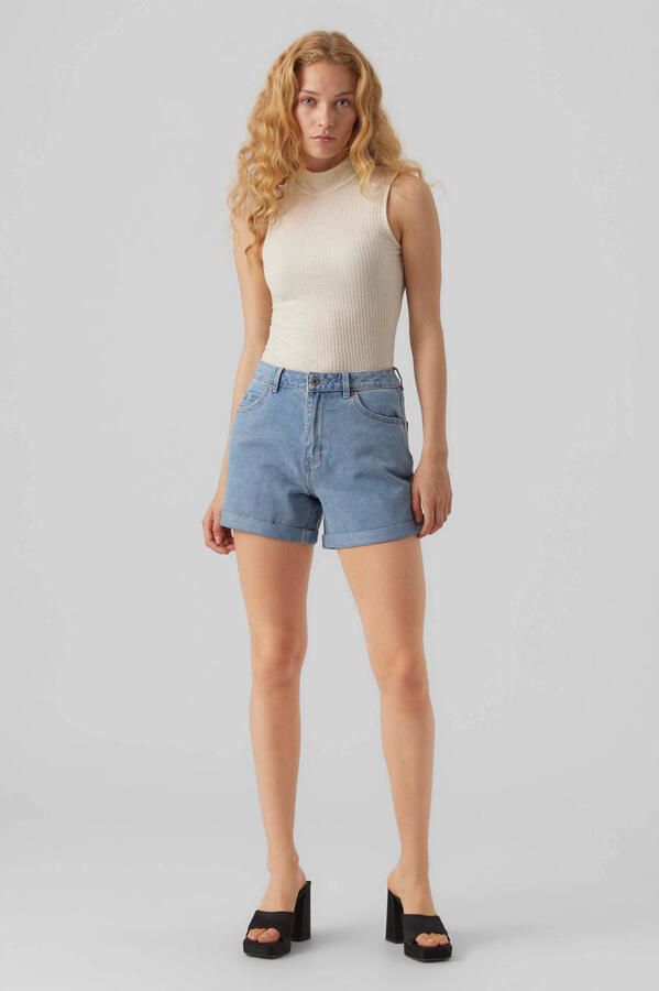 VERO MODA high waist loose fit denim short VMZURI light blue denim - Foto 2