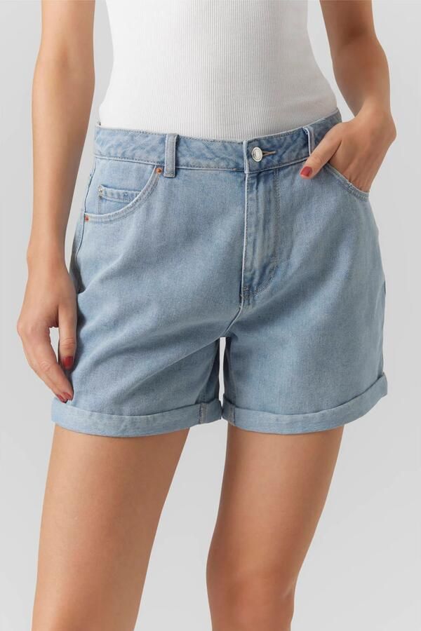 VERO MODA high waist loose fit denim short VMZURI light blue denim
