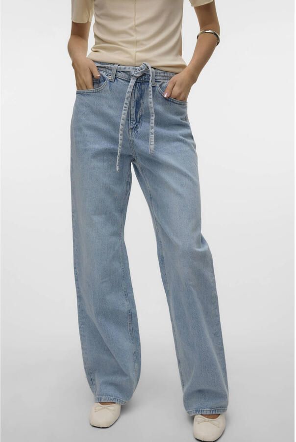 VERO MODA high waist wide leg jeans VMTESSA light blue denim