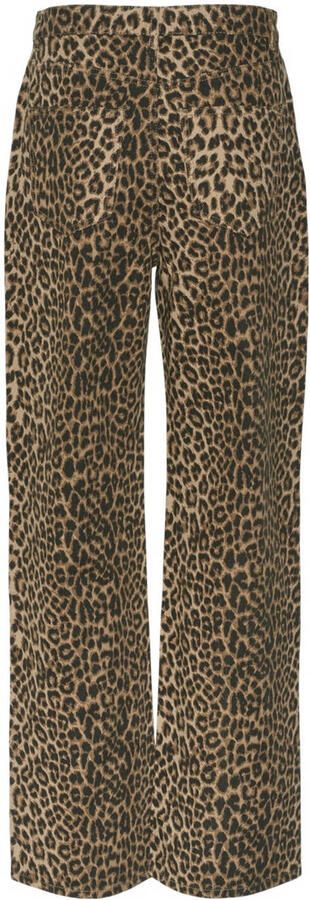 VERO MODA high waist wide leg jeans VMTESSA met panterprint beige zwart - Foto 3