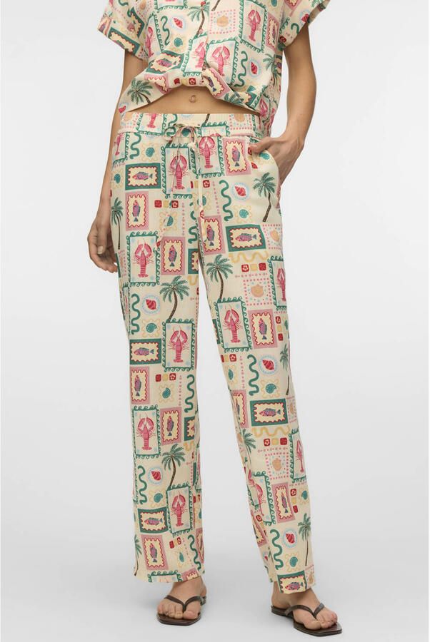VERO MODA high waist casual broek multi