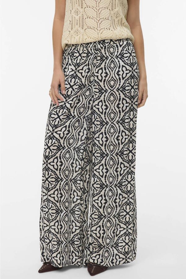 VERO MODA high waist casual broek zwart