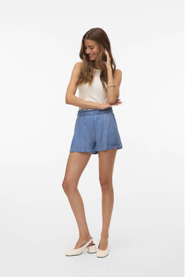 Vero Moda Loose fit korte broek van lyocell in denimlook model 'HARPER' - Foto 3