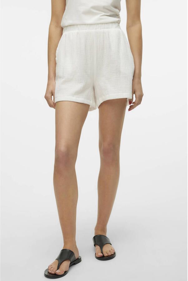 Vero Moda Korte high waist broek met structuurmotief model 'NATALI'