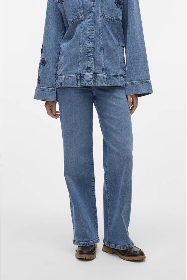 VERO MODA high waist straight leg jeans medium blue denim - Foto 2