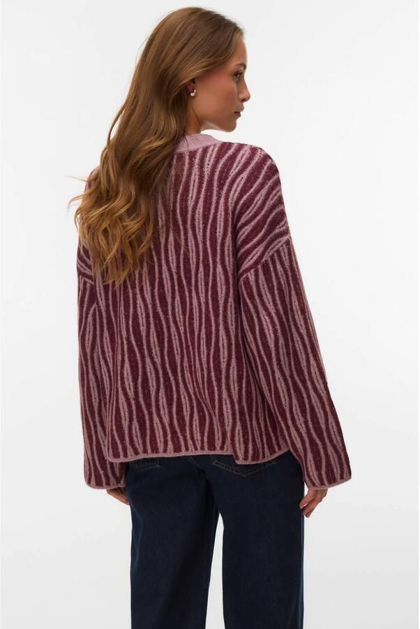 VERO MODA gebreide trui met print paars roze - Foto 3