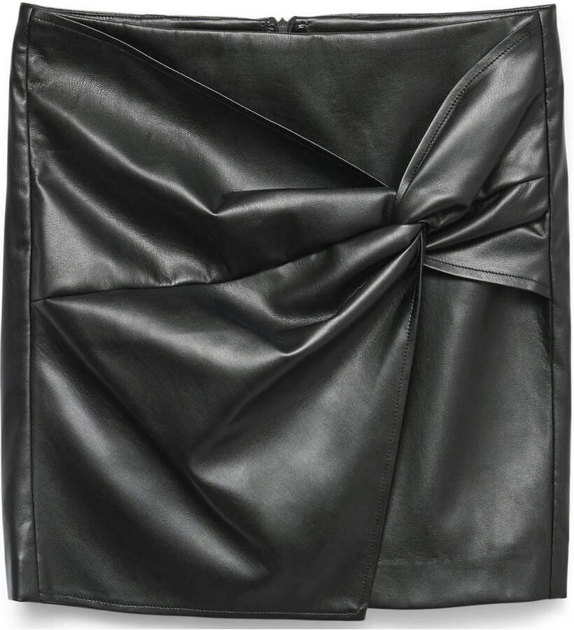 VERO MODA imitatieleren rok zwart