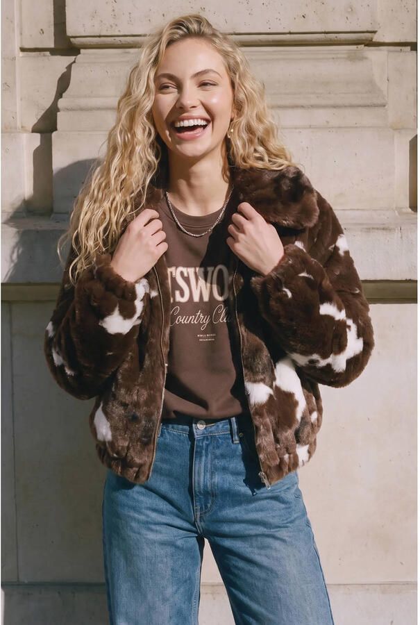 VERO MODA jas met koeienprint bruin - Foto 2