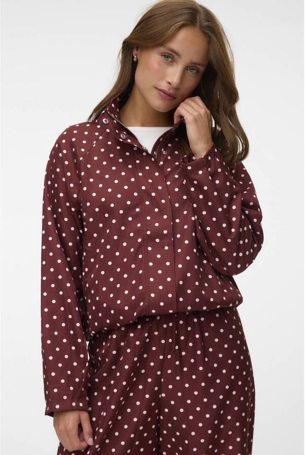 VERO MODA jas met stippen donkerrood