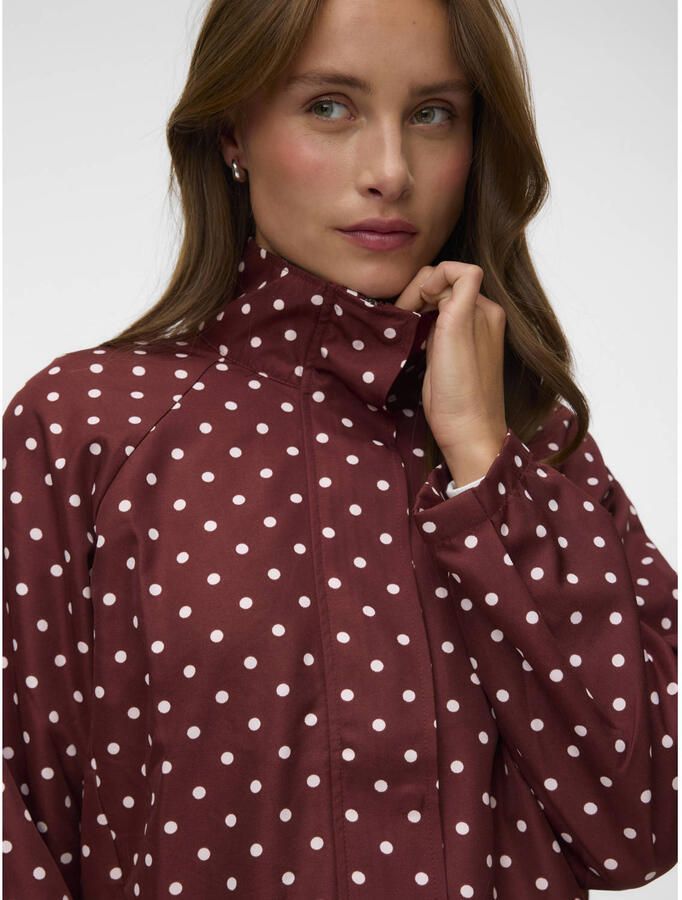 VERO MODA jas met stippen donkerrood - Foto 2