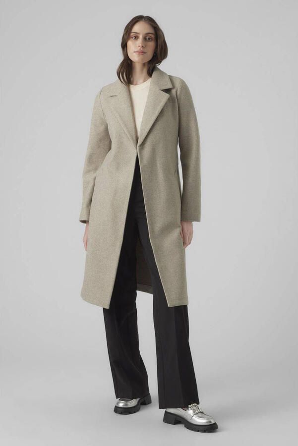 Vero Moda Getailleerde lange jas met strikceintuur model 'FORTUNEAYA' - Foto 3