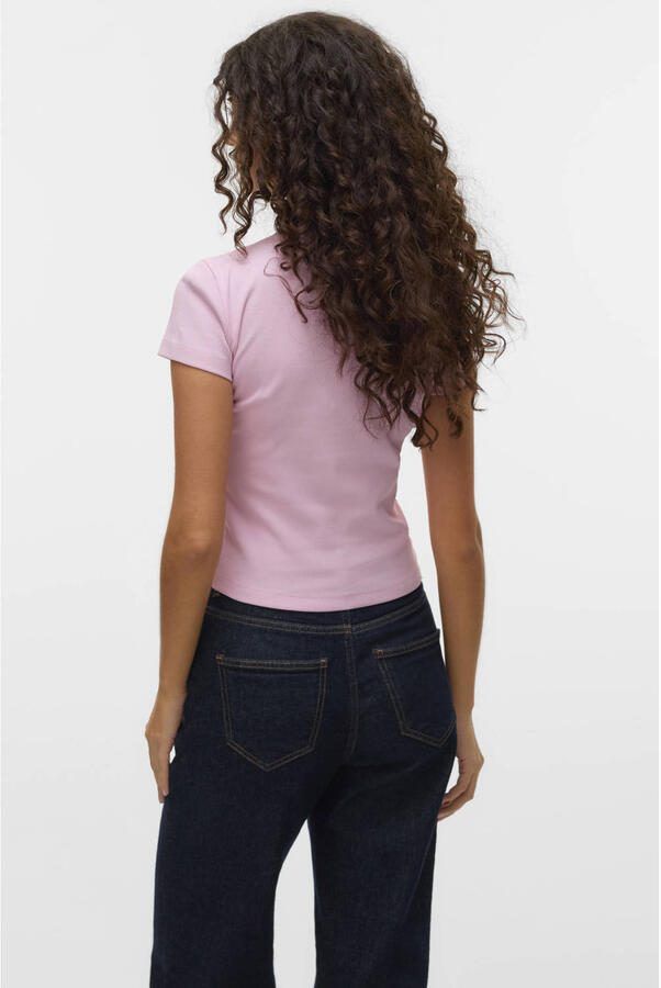 Vero Moda Regular fit T-shirt met geribde look model 'CHLOE' - Foto 2