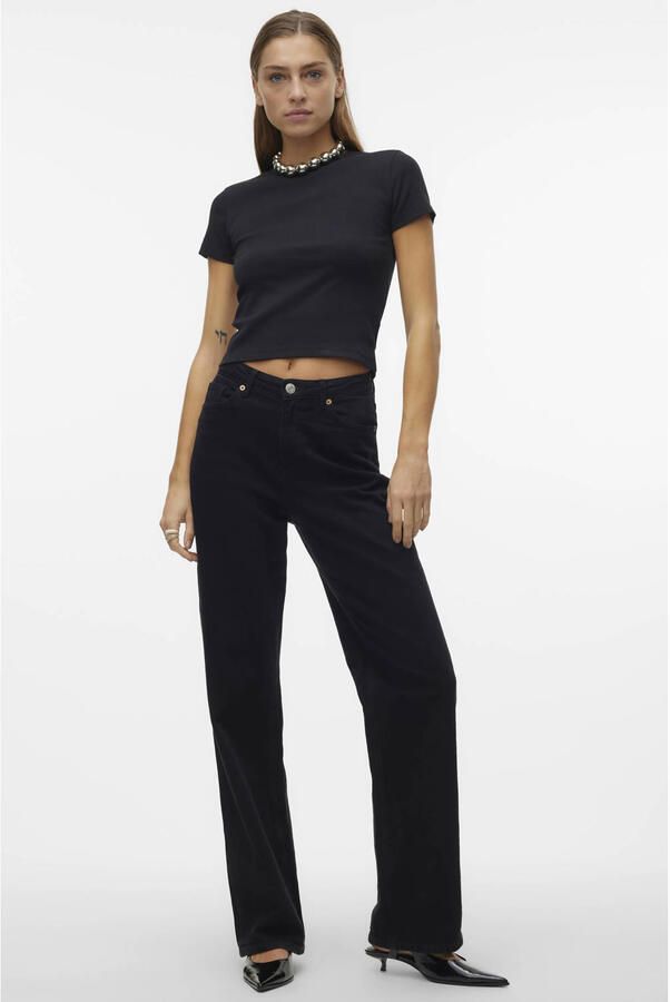 Vero Moda Regular fit T-shirt met geribde look model 'CHLOE' - Foto 2