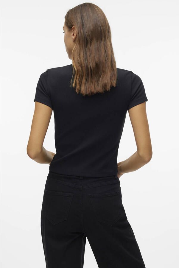 Vero Moda Regular fit T-shirt met geribde look model 'CHLOE' - Foto 3