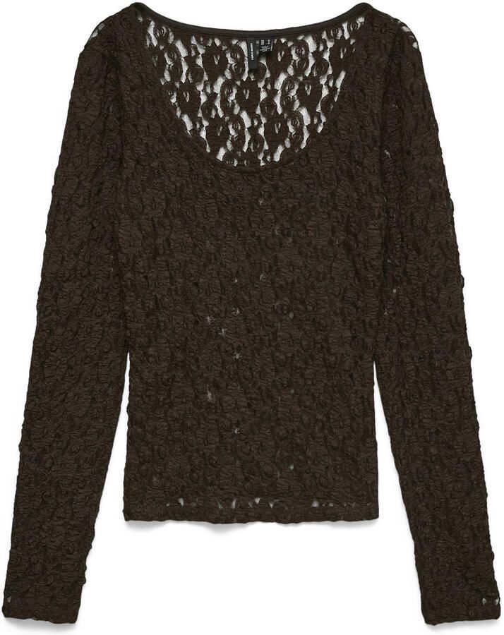 VERO MODA kanten top bruin