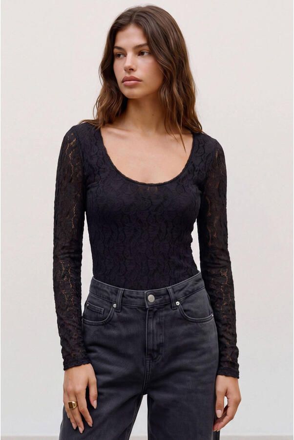 VERO MODA kanten top zwart