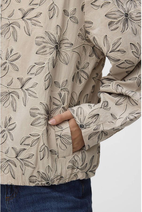 VERO MODA katoenen gebloemde zomerjas beige - Foto 2