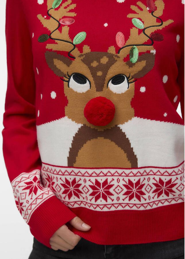 Vero Moda Regular fit pullover met kerstmotief model 'VMFROSTYDEER' - Foto 2