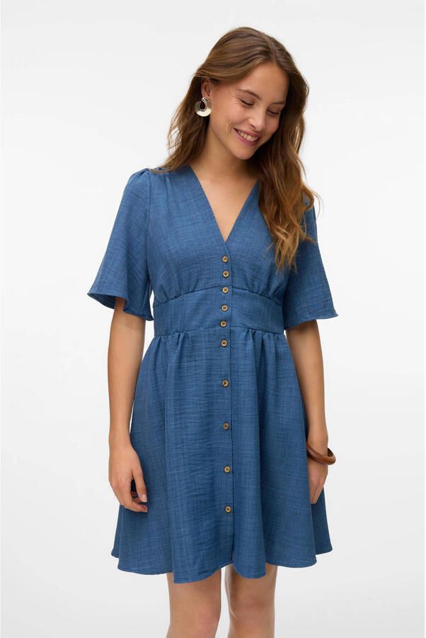 Vero Moda Mini-jurk VMMELANEY 2 4 SHORT DRESS WVN NOOS