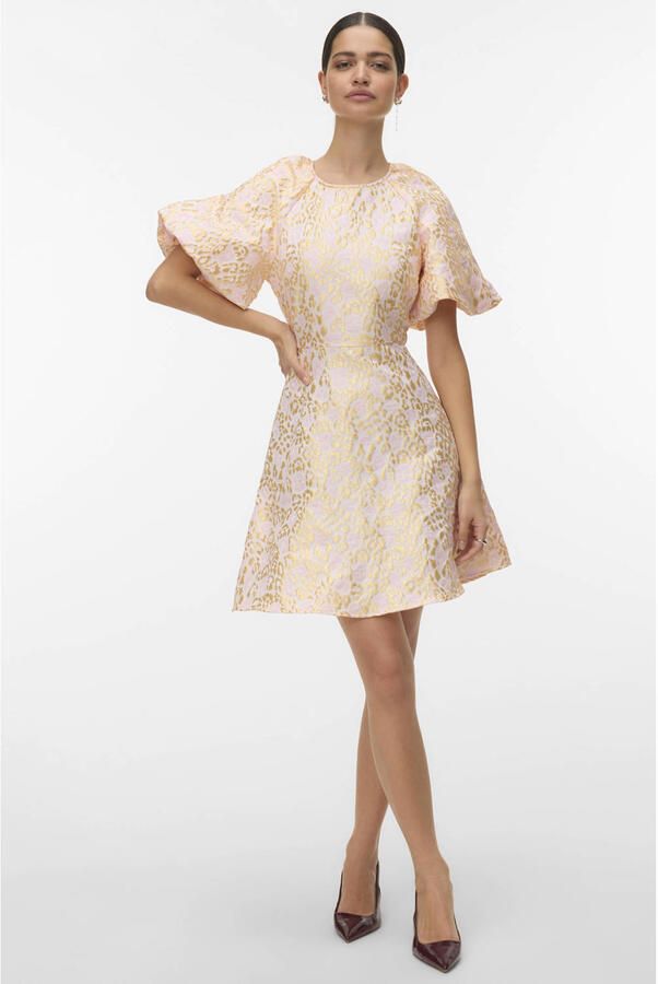 Vero Moda Getailleerde cocktailjurk met all-over motief model 'NORA'