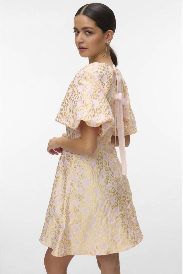 Vero Moda Getailleerde cocktailjurk met all-over motief model 'NORA' - Foto 3