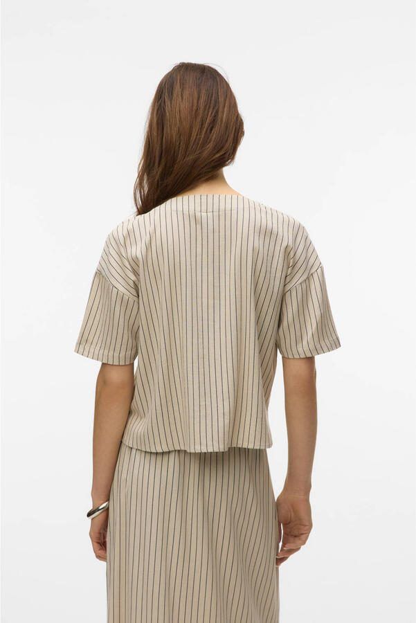 Vero Moda boxy fit overhemdblouse van mix van viscose en linnen model 'MYMILO' - Foto 3